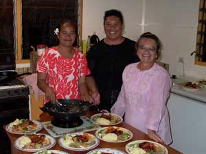 Assistant Chefs Bella Utakea, Ina Matapakia and Managing Chef Kura Malcolm